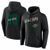 Minnesota Wild Hustle Personalized Name & Number Hoodie Black
