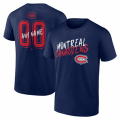 Montreal Canadiens Big & Tall Hustle Personalized Name & Number T-Shirt Navy