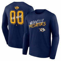 Nashville Predators Hustle Personalized Name & Number Long Sleeve T-Shirt Navy