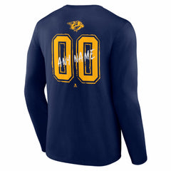 Nashville Predators Hustle Personalized Name & Number Long Sleeve T-Shirt Navy