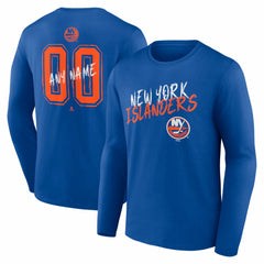 New York Islanders Hustle Personalized Name & Number Long Sleeve T-Shirt Royal