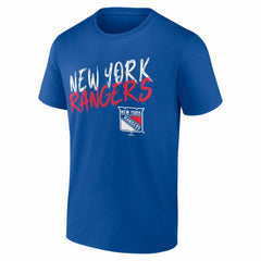 New York Rangers Hustle Personalized Name & Number T-Shirt Blue