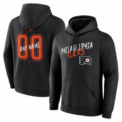 Philadelphia Flyers Hustle Personalized Name & Number Hoodie Black
