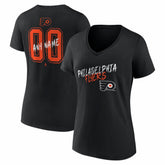 Philadelphia Flyers Women's Hustle Personalized Name & Number V-Neck T-Shirt Black
