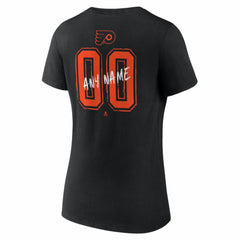 Philadelphia Flyers Women's Hustle Personalized Name & Number V-Neck T-Shirt Black