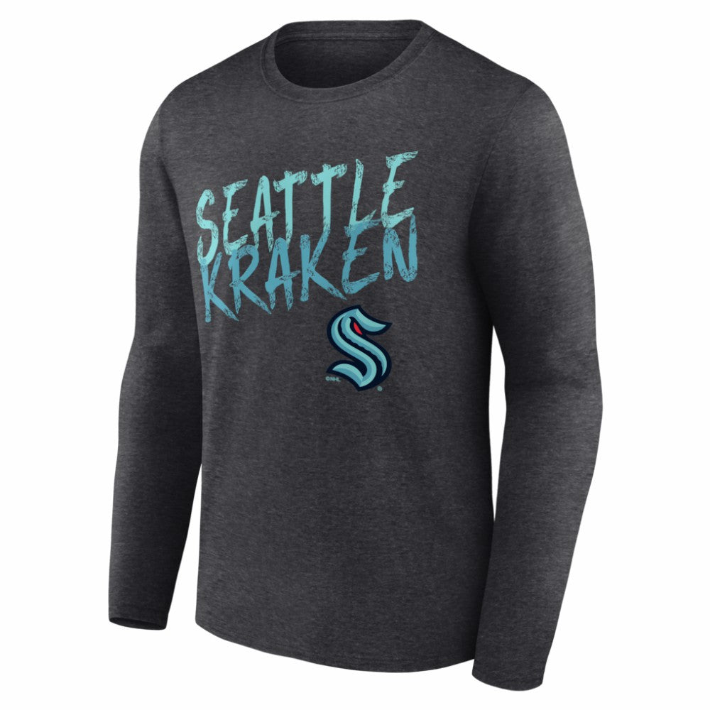 Seattle Kraken Hustle Personalized Name & Number Long Sleeve T-Shirt Charcoal