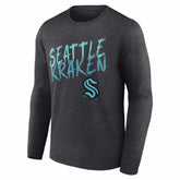 Seattle Kraken Hustle Personalized Name & Number Long Sleeve T-Shirt Charcoal