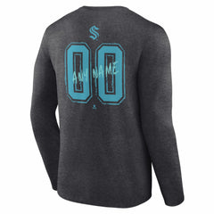 Seattle Kraken Hustle Personalized Name & Number Long Sleeve T-Shirt Charcoal