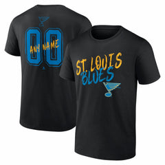 St. Louis Blues Big & Tall Hustle Personalized Name & Number T-Shirt Black