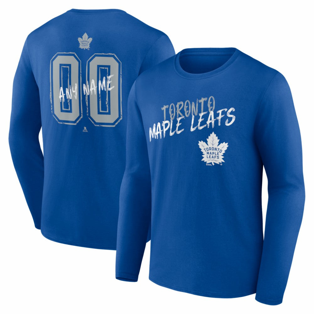 Toronto Maple Leafs Hustle Personalized Name & Number Long Sleeve T-Shirt Blue