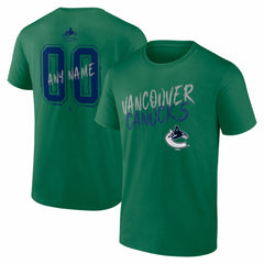 Vancouver Canucks Hustle Personalized Name & Number T-Shirt Green
