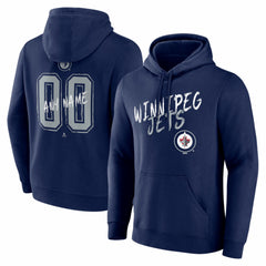 Winnipeg Jets Big & Tall Hustle Personalized Name & Number Hoodie Navy