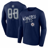 Winnipeg Jets Hustle Personalized Name & Number Long Sleeve T-Shirt Navy