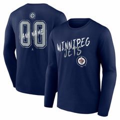 Winnipeg Jets Hustle Personalized Name & Number Long Sleeve T-Shirt Navy