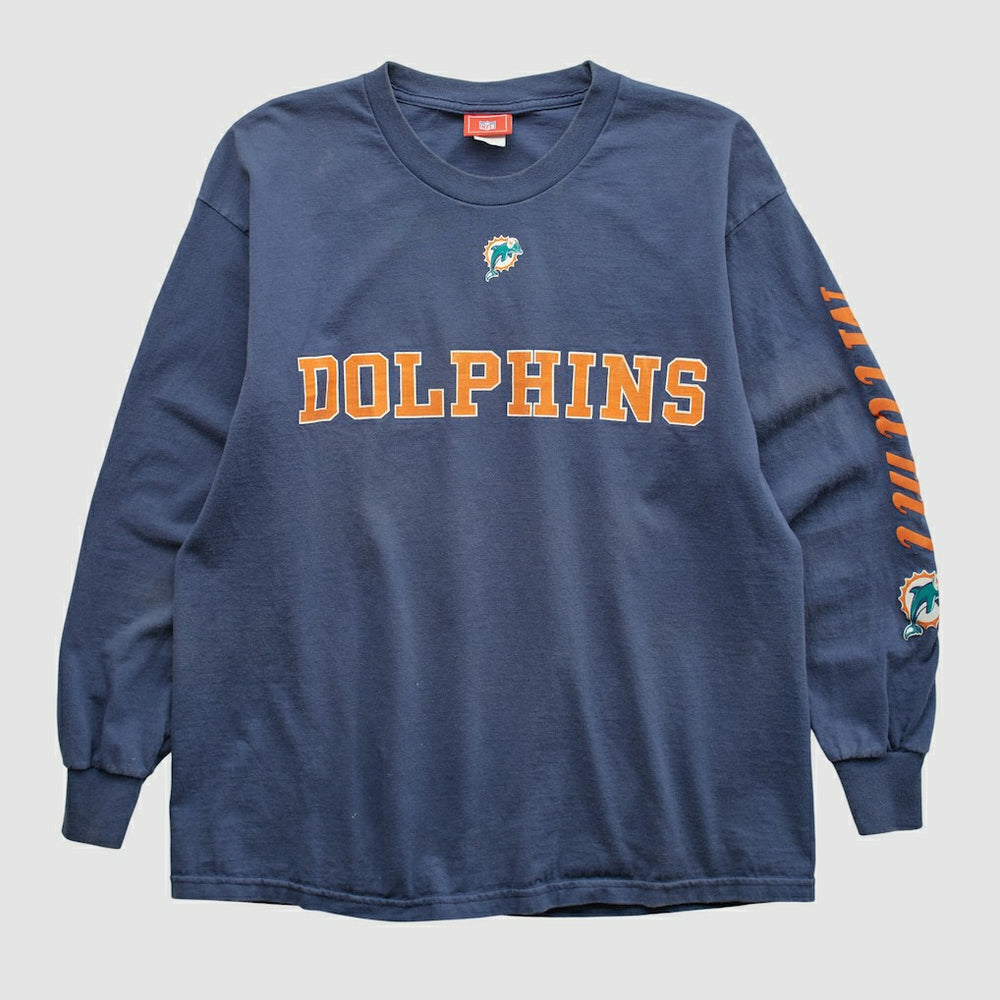 Miami Dolphins NFL 2000s Long Sleeve T-shirt - Navy Vintage cheap