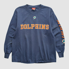 Miami Dolphins NFL 2000s Long Sleeve T-shirt - Navy Vintage cheap