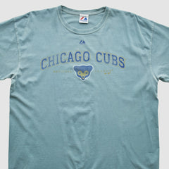 Chicago Cubs Majestic 2000s T-shirt - Light Blue Vintage
