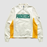 Green Bay Packers Reebok 2000s 1/4 Zip Sweatshirt - White Vintage discount