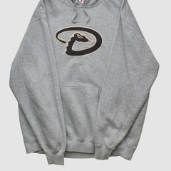 Arizona Diamondbacks Majestic 2000s Hooded Pullover Sweatshirt - Heather Gray Vintage