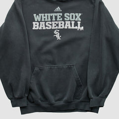 Chicago White Sox Adidas 2010s Hooded Pullover Sweatshirt - Charcoal Vintage