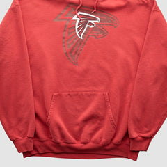 Atlanta Falcons NFL 2000s Hooded Pullover Sweatshirt - Red Vintage on sale