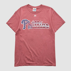 Philadelphia Phillies Majestic 2000s T-shirt - Red Vintage