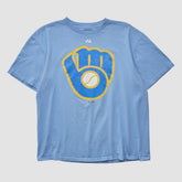 Milwaukee Brewers Majestic 2000s T-shirt - Light Blue Vintage