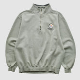 Pittsburgh Steelers Lee Sport 90s 1/4 Zip Sweatshirt - Heather Gray Vintage for sale