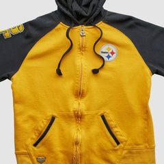 Pittsburgh Steelers Reebok 2000s Hooded Full Zip Sweatshirt - Yellow Vintage discount