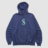 Seattle Mariners Champion 2000s Hooded Pullover Sweatshirt - Navy Vintage
