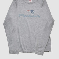 New England Patriots NFL 2000s Long Sleeve T-shirt - Heather Gray Vintage for sale
