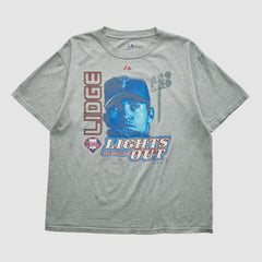 Brad Lidge Majestic 2000s T-shirt - Heather Gray Vintage