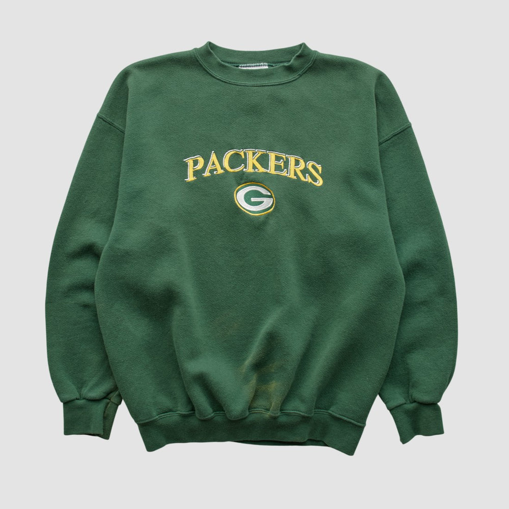 Green Bay Packers Logo Athletic Pullover Sweatshirt - Green Vintage sale