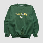 Green Bay Packers Logo Athletic Pullover Sweatshirt - Green Vintage sale