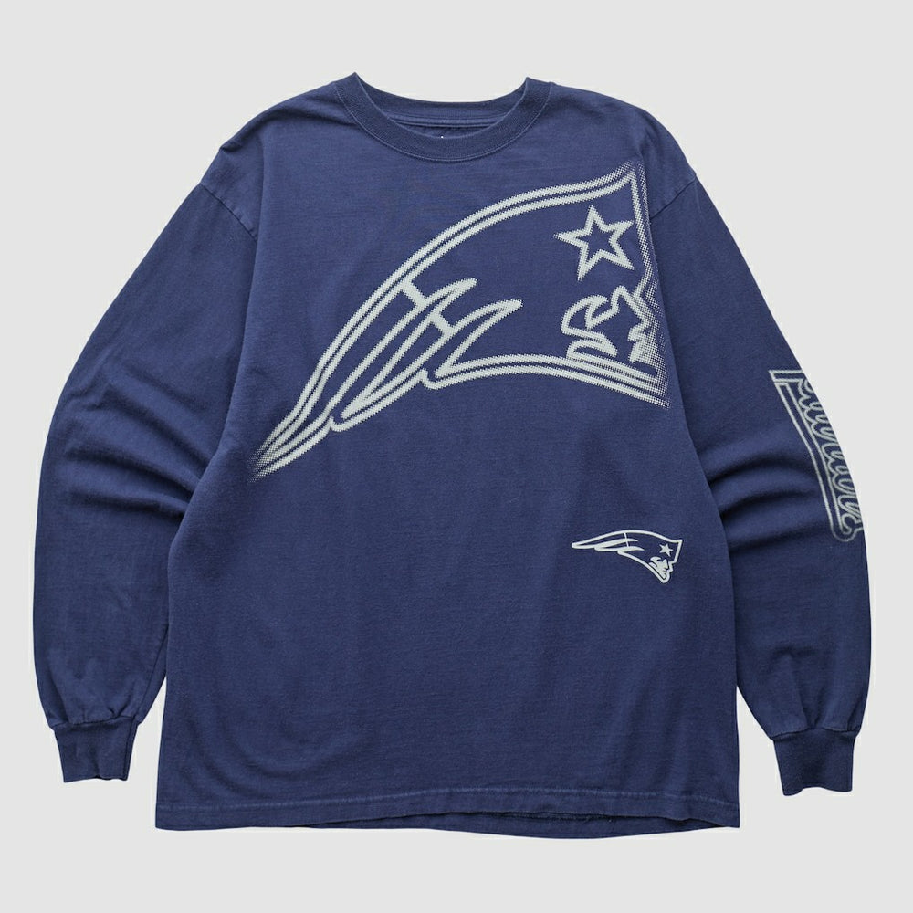 New England Patriots Reebok 2000s Long Sleeve T-shirt - Navy Vintage for sale