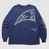 New England Patriots Reebok 2000s Long Sleeve T-shirt - Navy Vintage for sale