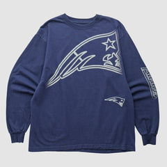 New England Patriots Reebok 2000s Long Sleeve T-shirt - Navy Vintage for sale