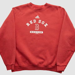Boston Red Sox Adidas 2000s Pullover Sweatshirt - Red Vintage