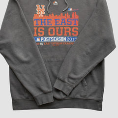 New York Mets Majestic 2015 Hooded Pullover Sweatshirt - Charcoal Vintage