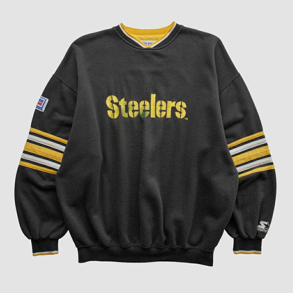 Pittsburgh Steelers Starter 90s Pullover Sweatshirt - Black Vintage discount