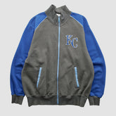 Kansas City Royals Majestic 2000s Full Zip Sweatshirt - Dark Heather Gray Vintage