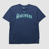 Seattle Mariners Majestic 2000s T-shirt - Navy Vintage