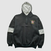 Kansas City Chiefs Dodger 90s Hooded 1/4 Zip Sweatshirt - Black Vintage for sale