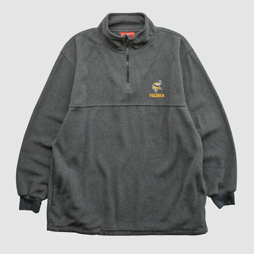 Minnesota Vikings NFL 2000s 1/4 Zip Sweatshirt - Dark Heather Gray Vintage outlet