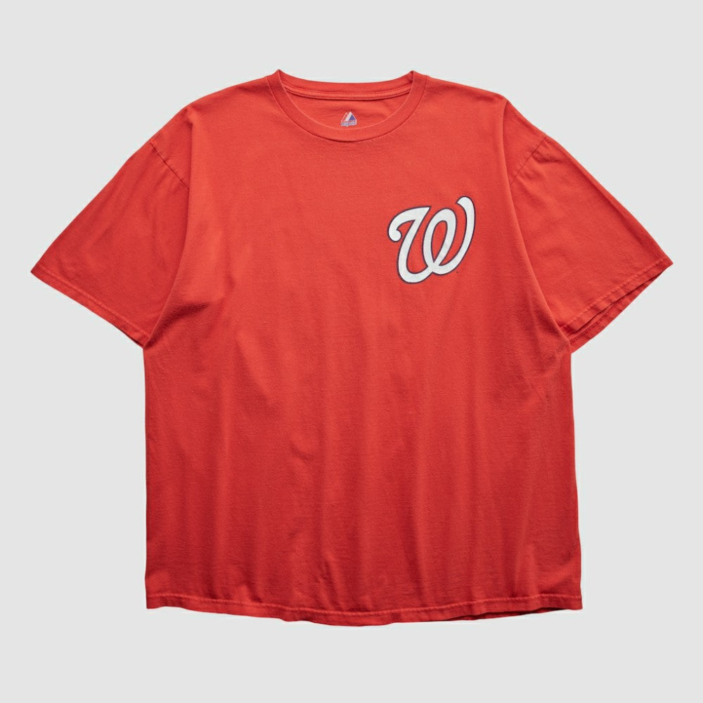 Washington Nationals Majestic 2000s T-shirt - Red Vintage