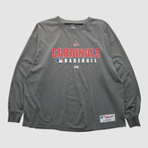 St. Louis Cardinals Majestic 2000s Long Sleeve T-shirt - Gray Vintage
