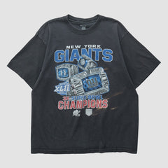 New York Giants Reebok 2008 T-shirt - Black Vintage outlet