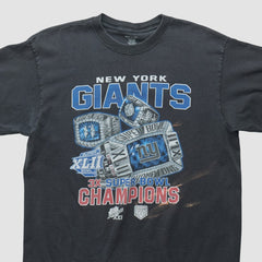 New York Giants Reebok 2008 T-shirt - Black Vintage outlet