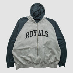 Kansas City Royals 2000s Hooded Full Zip Sweatshirt - Heather Gray Vintage