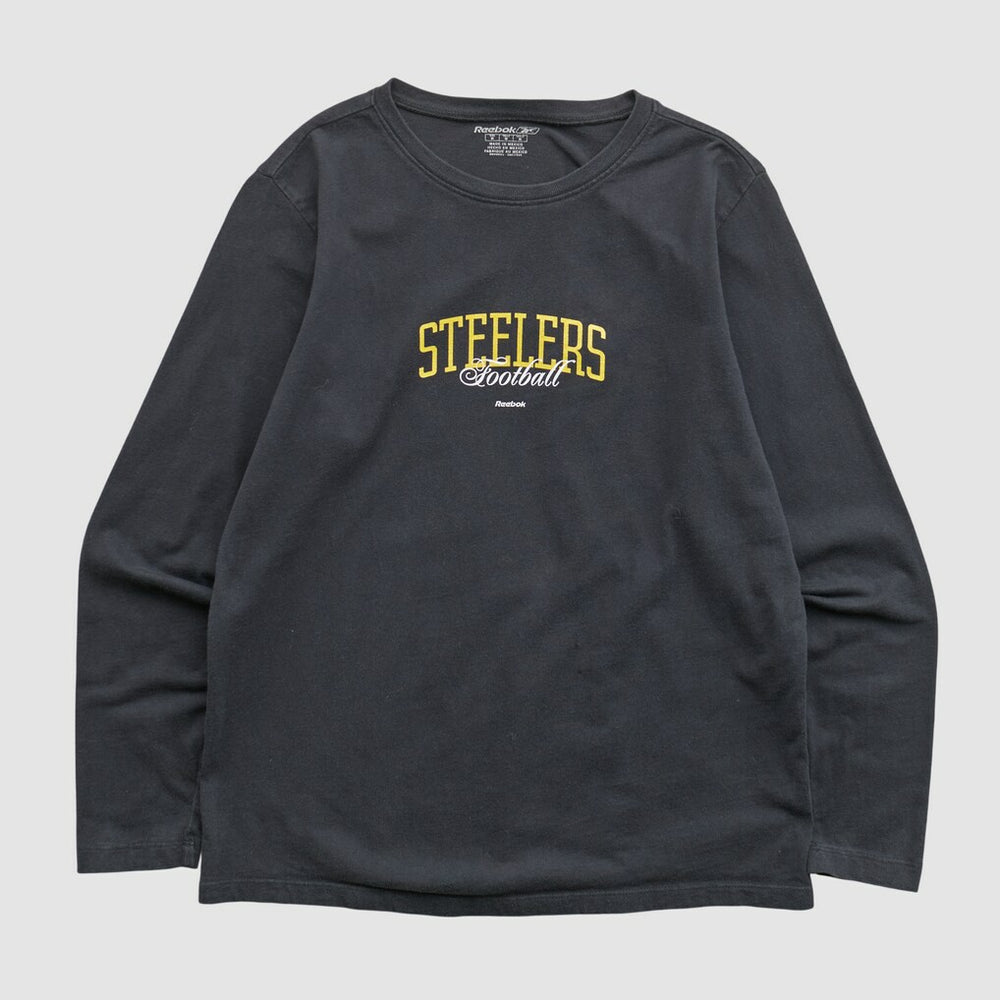 Pittsburgh Steelers Reebok 2000s Long Sleeve T-shirt - Black Vintage discount
